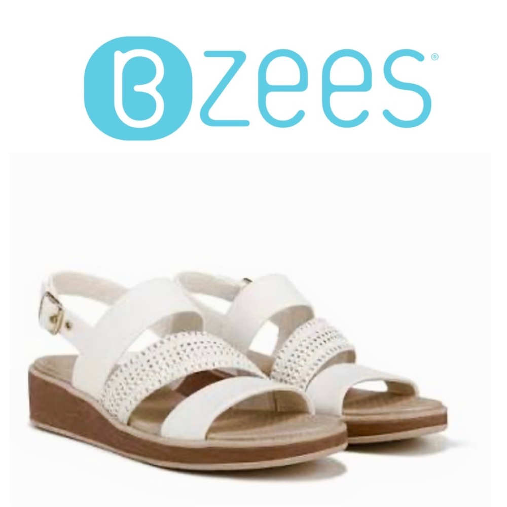 NIB Bzees Bravo Sandal in Bright White Sz 10M